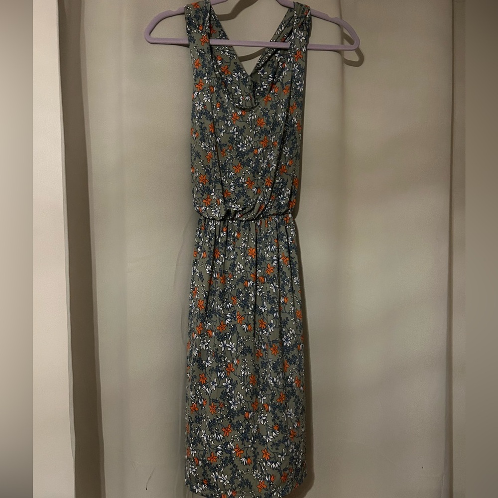 StitchFix Olivia Grey - Sage Green Floral Dress